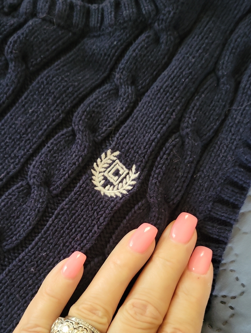 CHAPS Navy Cotton Sweater Vest